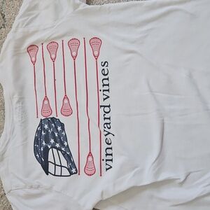 Vineyard Vines Kids White LAX T-Shirt; Small